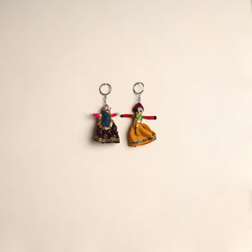 Multicolor - rajasthani puppet couple handmade keychain