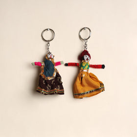 Multicolor - rajasthani puppet couple handmade keychain
