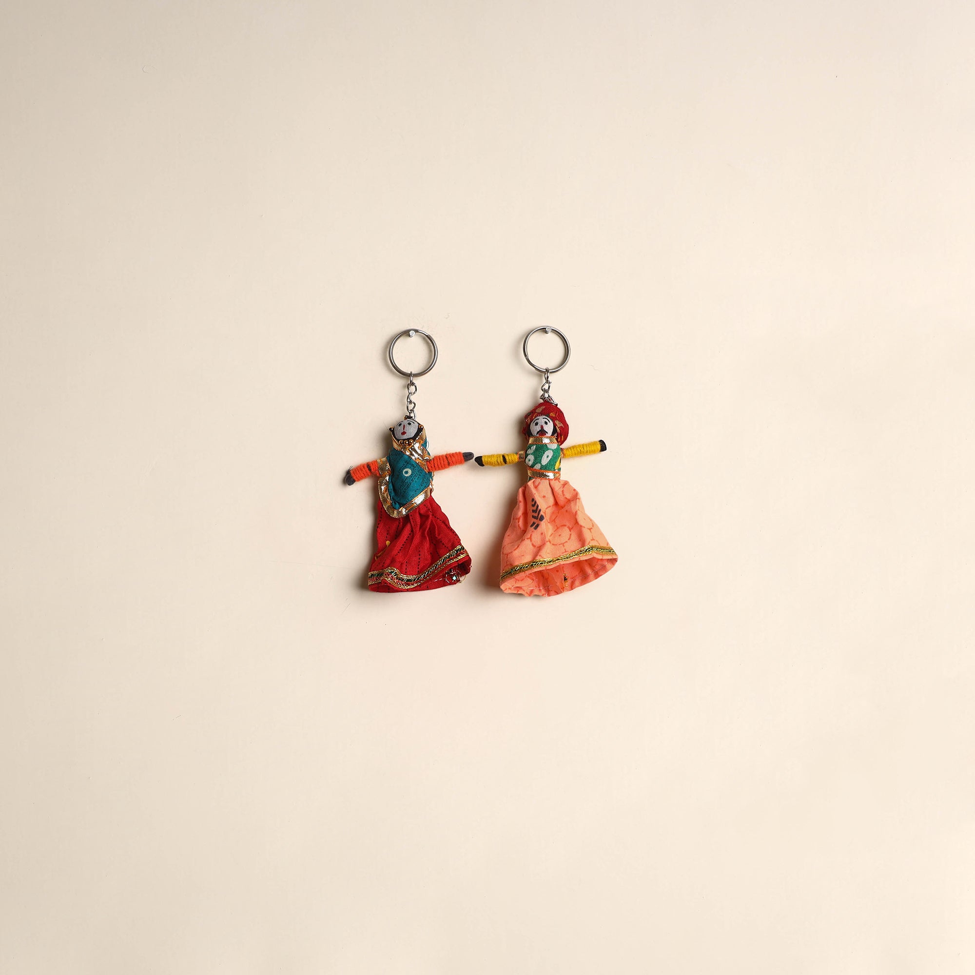 Multicolor - rajasthani puppet couple handmade keychain