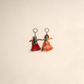 Multicolor - rajasthani puppet couple handmade keychain