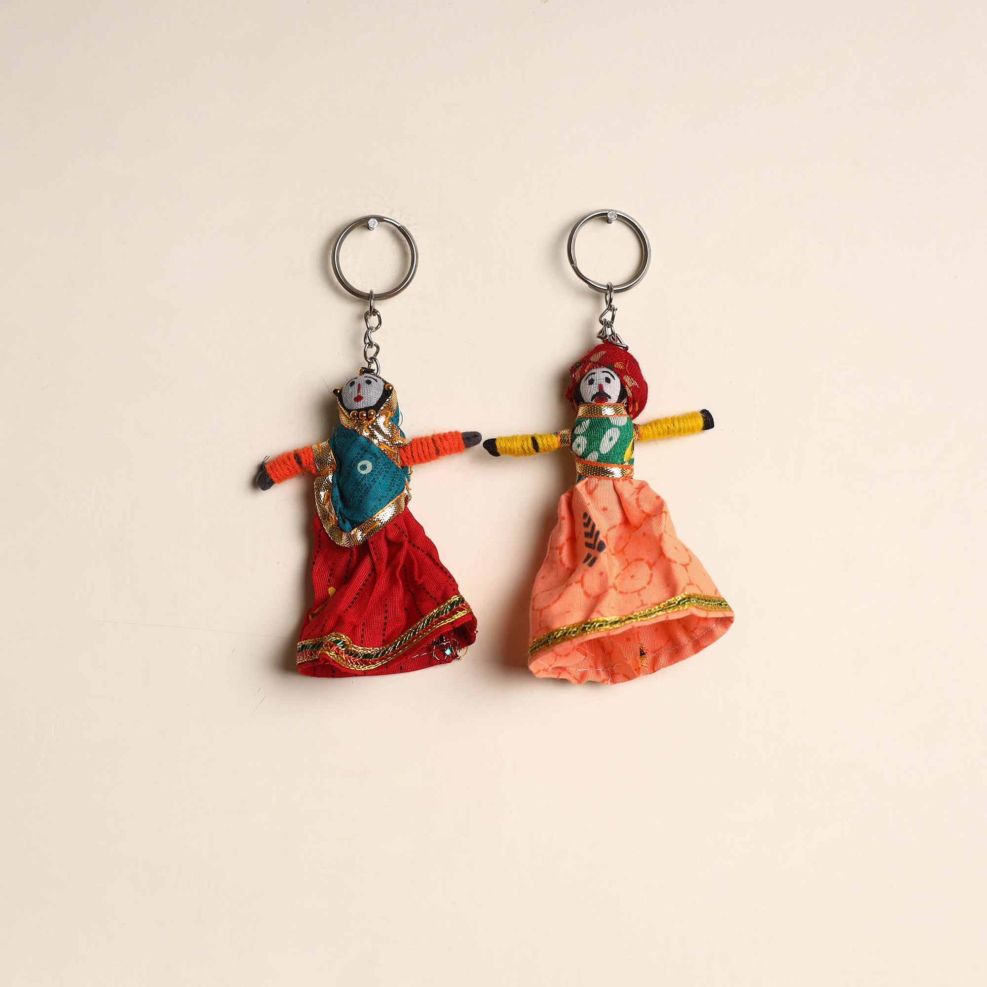 Multicolor - rajasthani puppet couple handmade keychain
