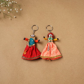 Multicolor - rajasthani puppet couple handmade keychain
