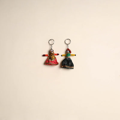 Multicolor - rajasthani puppet couple handmade keychain
