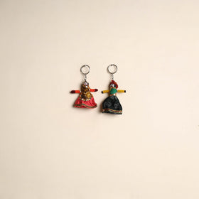 Multicolor - rajasthani puppet couple handmade keychain