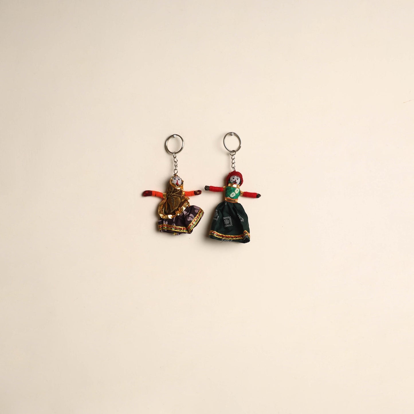 Multicolor - rajasthani puppet couple handmade keychain