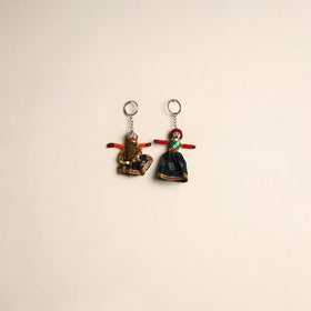 Multicolor - rajasthani puppet couple handmade keychain