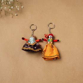 Multicolor - rajasthani puppet couple handmade keychain