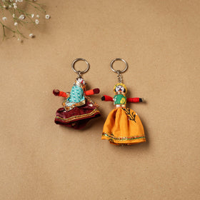 Multicolor - rajasthani puppet couple handmade keychain