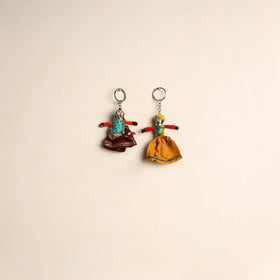Multicolor - rajasthani puppet couple handmade keychain