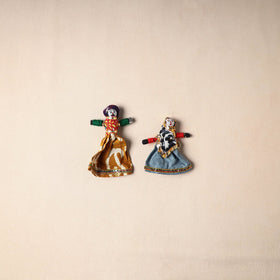 Multicolor - rajasthani puppet couple handmade magnet (set