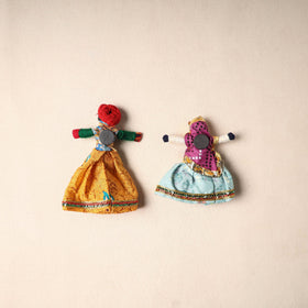 Multicolor - rajasthani puppet couple handmade magnet (set