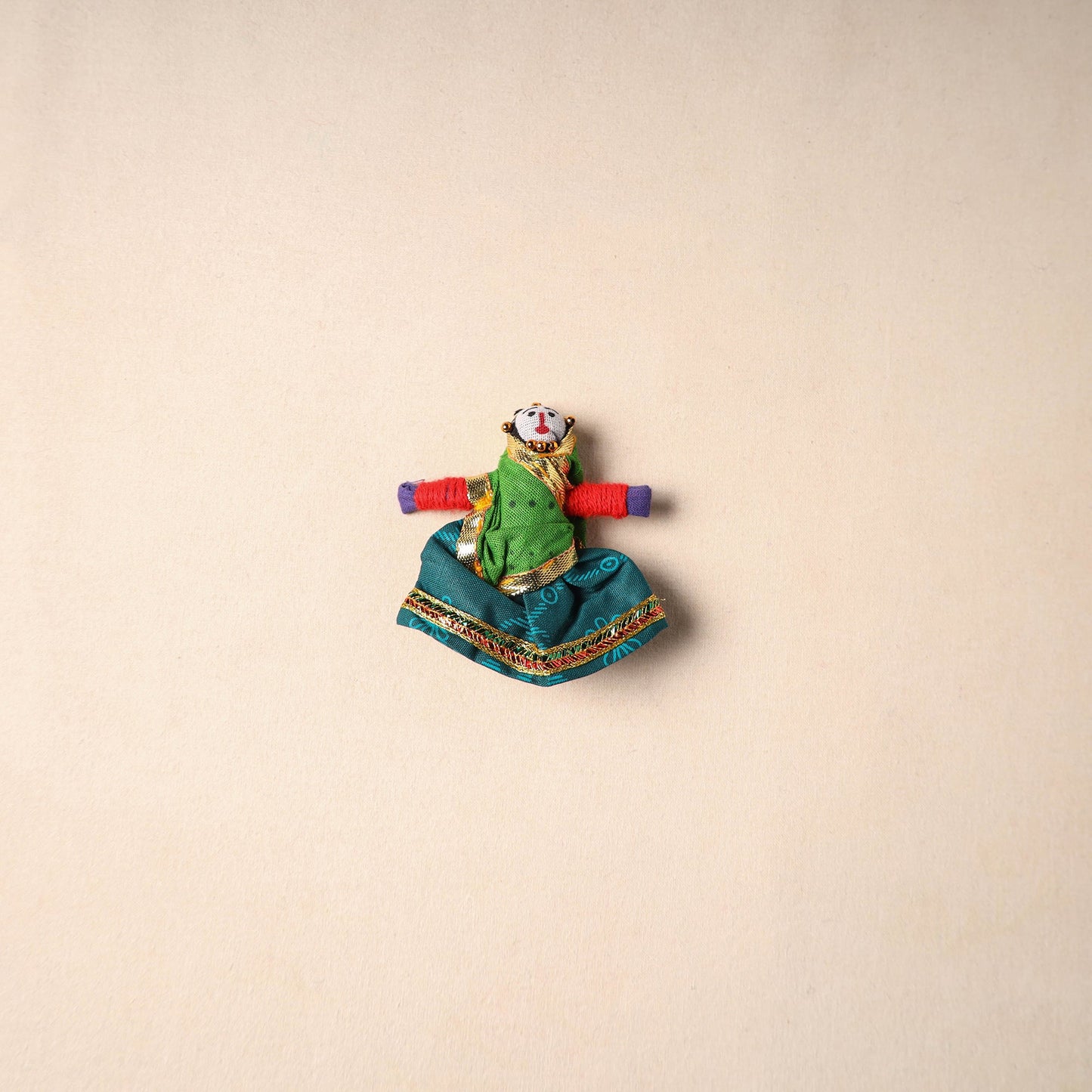 Multicolor - rajasthani puppet couple handmade magnet (set