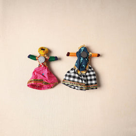 Multicolor - rajasthani puppet couple handmade magnet (set