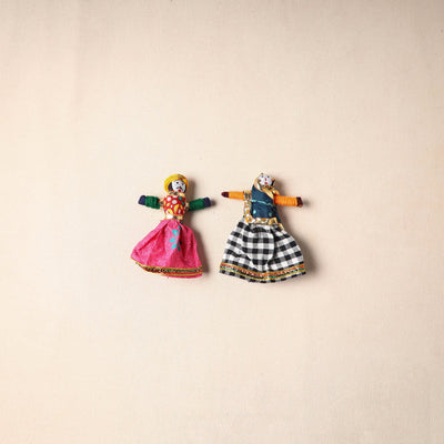 Multicolor - rajasthani puppet couple handmade magnet (set