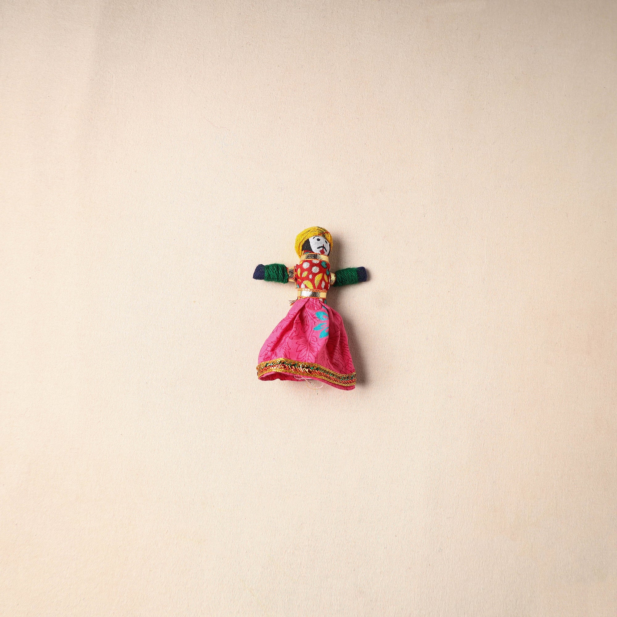 Multicolor - rajasthani puppet couple handmade magnet (set