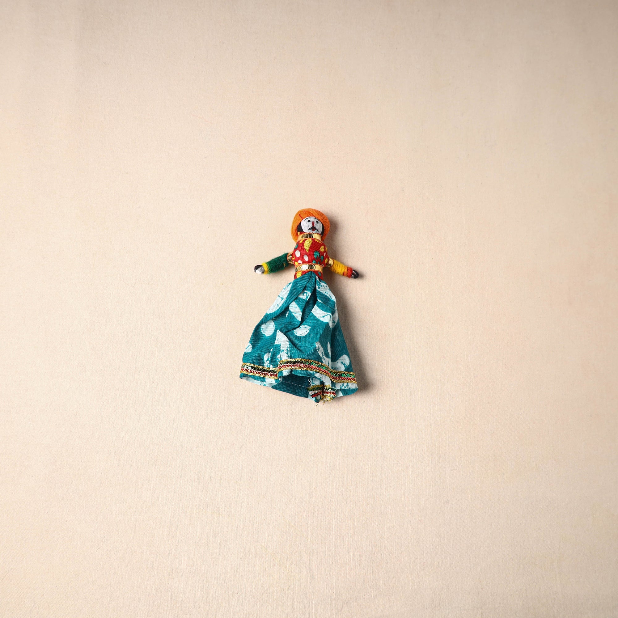 Multicolor - rajasthani puppet couple handmade magnet (set