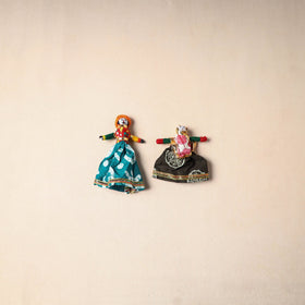 Multicolor - rajasthani puppet couple handmade magnet (set