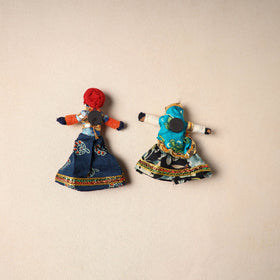 Multicolor - rajasthani puppet couple handmade magnet (set