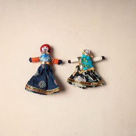 Multicolor - rajasthani puppet couple handmade magnet (set