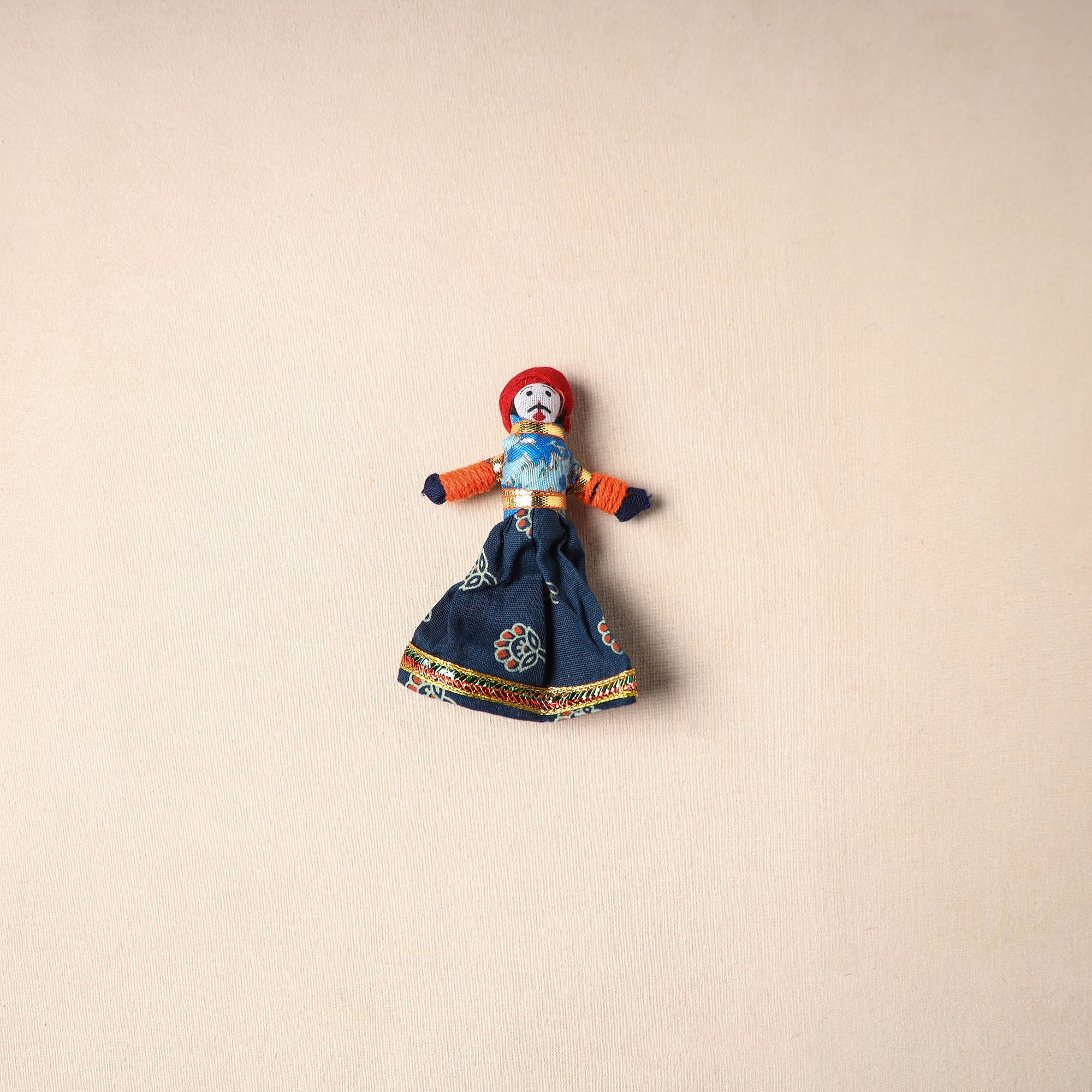 Multicolor - rajasthani puppet couple handmade magnet (set