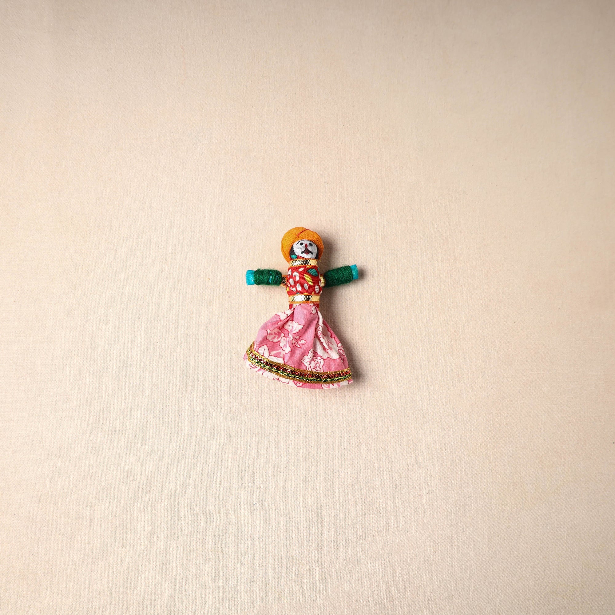 Multicolor - rajasthani puppet couple handmade magnet (set