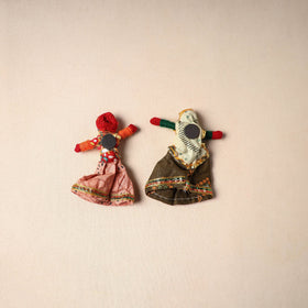 Multicolor - rajasthani puppet couple handmade magnet (set