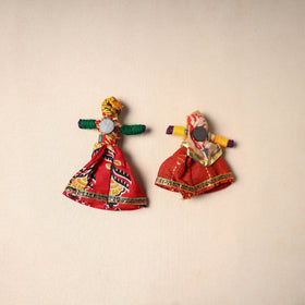 Multicolor - rajasthani puppet couple handmade magnet (set