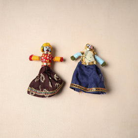 Multicolor - rajasthani puppet couple handmade magnet (set