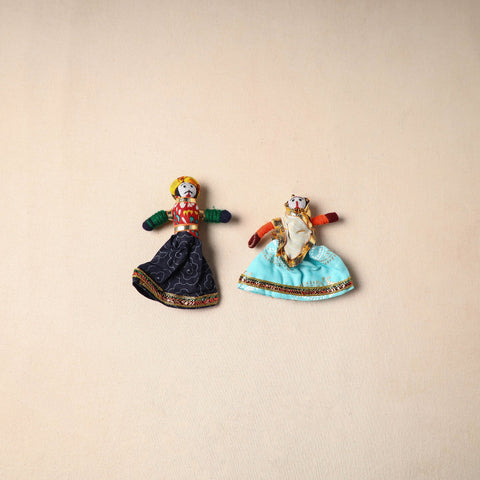 Multicolor - rajasthani puppet couple handmade magnet (set