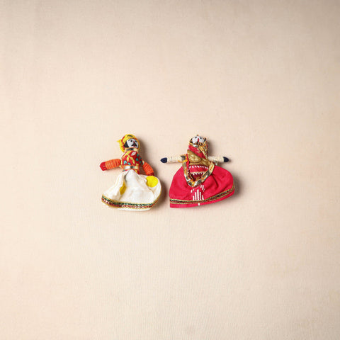 Multicolor - rajasthani puppet couple handmade magnet (set