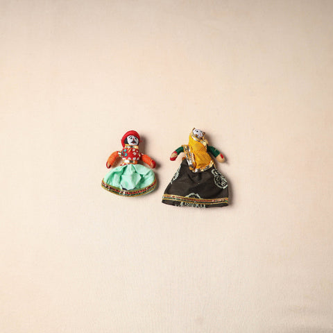 Multicolor - rajasthani puppet couple handmade magnet (set