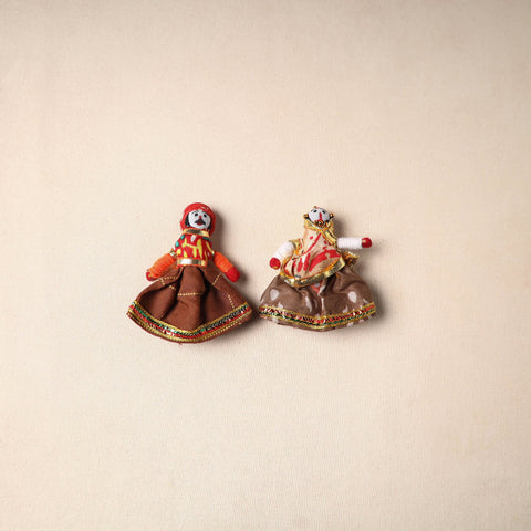 Multicolor - rajasthani puppet couple handmade magnet (set
