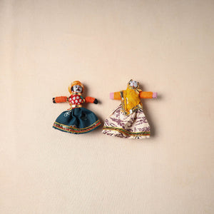 Multicolor - rajasthani puppet couple handmade magnet (set