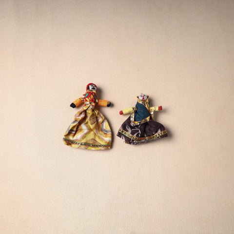 Multicolor - rajasthani puppet couple handmade magnet (set