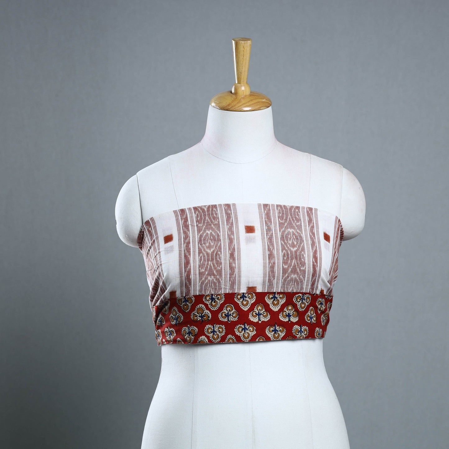 Multicolor - Rangoli Cotton Sambalpuri Ikat Blouse Material 08