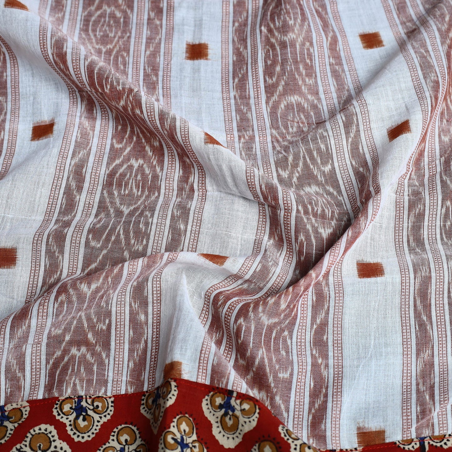 Multicolor - Rangoli Cotton Sambalpuri Ikat Blouse Material 08