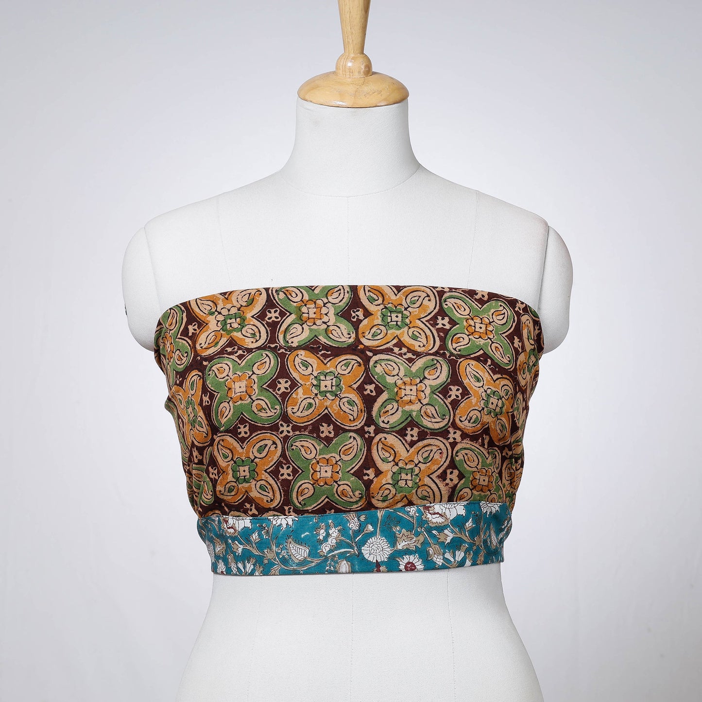 Multicolor - rangoli kalamkari printed cotton blouse piece