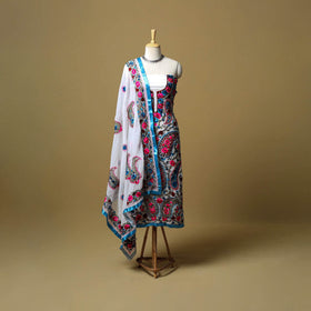 Multicolor - ranihati chapa work hand embroidery georgette