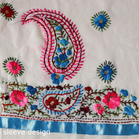 Multicolor - ranihati chapa work hand embroidery georgette