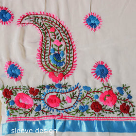 Multicolor - ranihati chapa work hand embroidery georgette