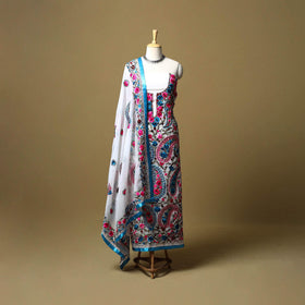 Multicolor - ranihati chapa work hand embroidery georgette