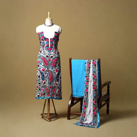 Multicolor - ranihati chapa work hand embroidery georgette