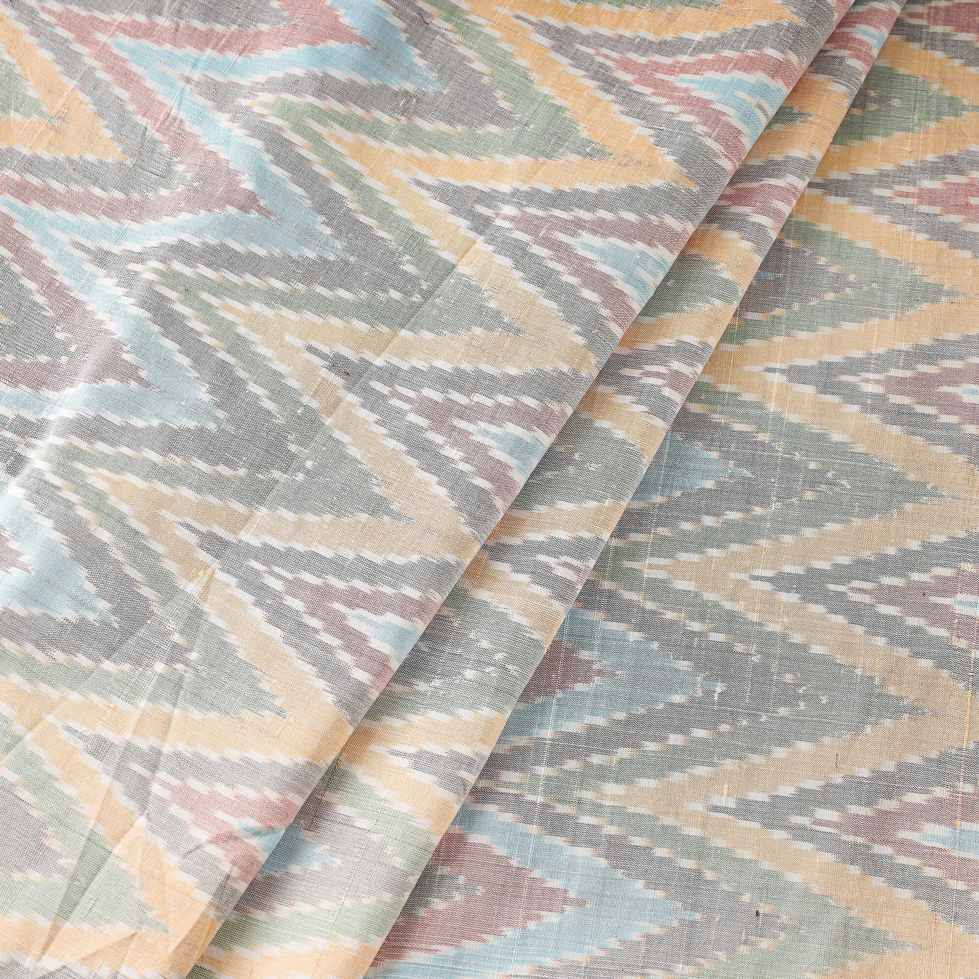  Raw Silk Handwoven Pochampally Double Ikat Fabric