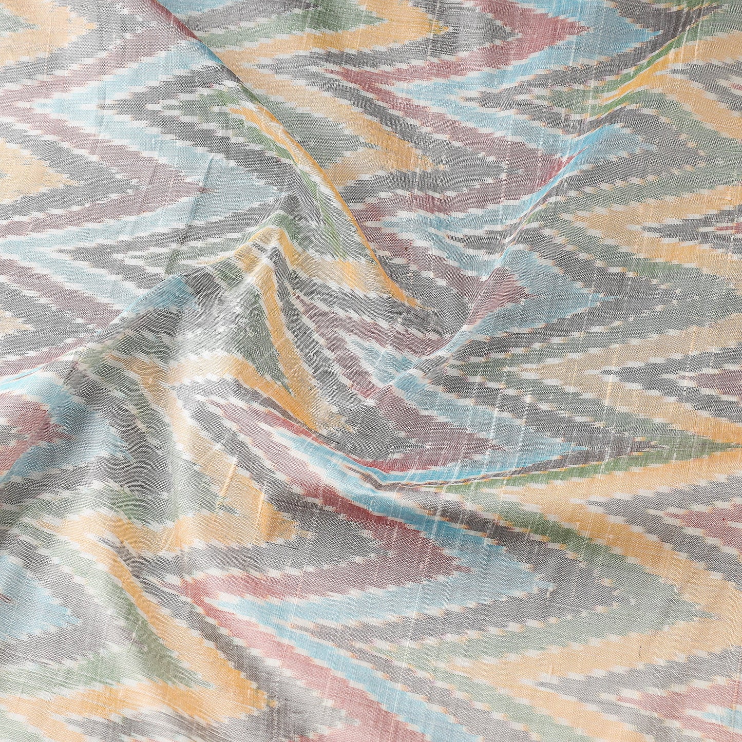  Raw Silk Handwoven Pochampally Double Ikat Fabric