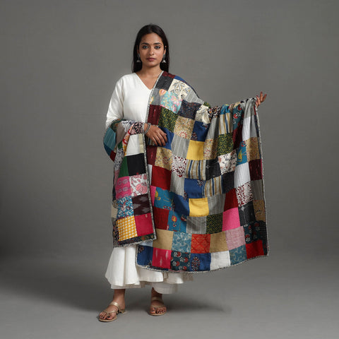 Multicolor - reversible cotton patchwork dupatta 01