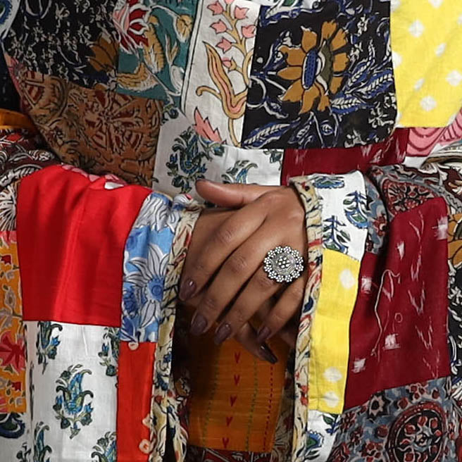 Multicolor - reversible cotton patchwork dupatta 03