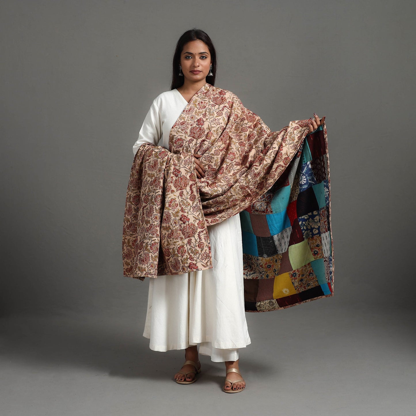 Multicolor - reversible cotton patchwork dupatta 05