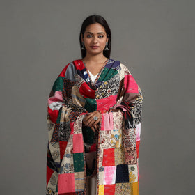 Multicolor Reversible Block Print Cotton Patchwork Dupatta