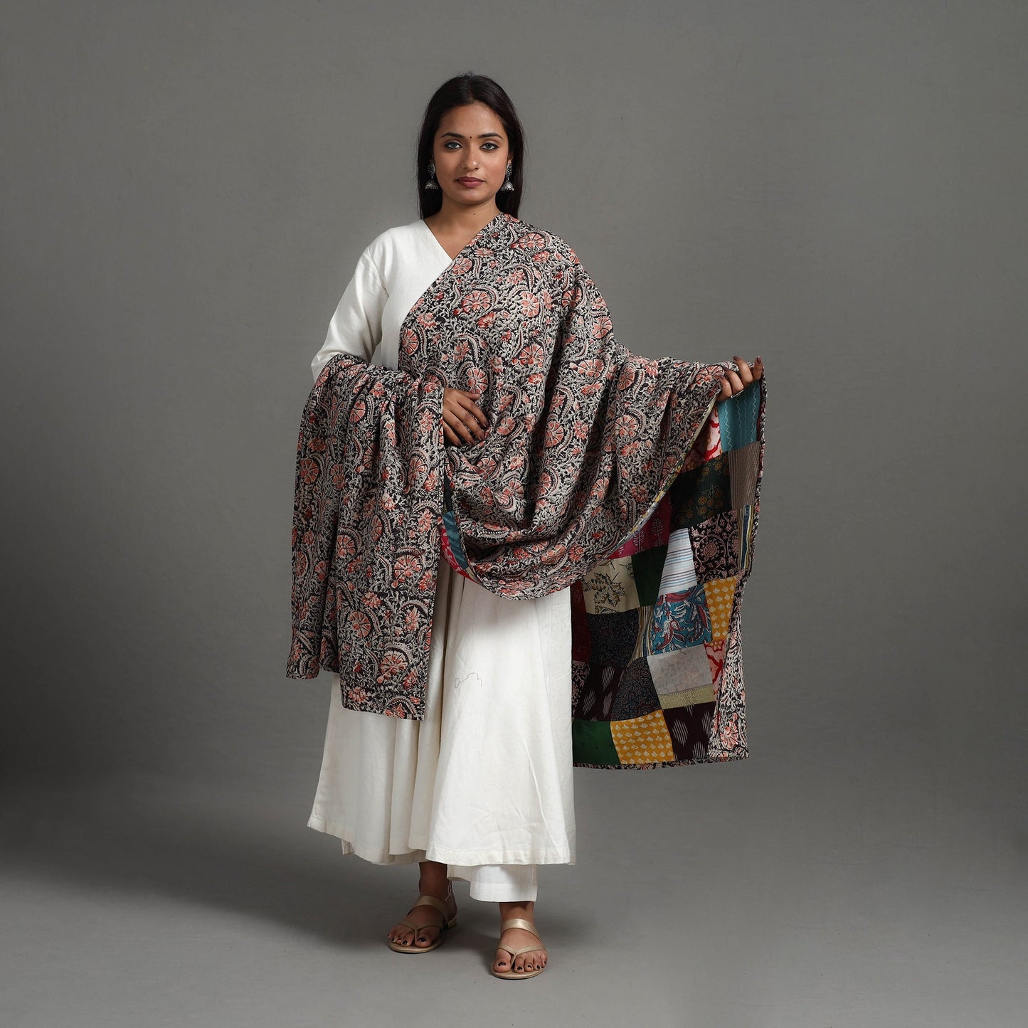 Multicolor - reversible cotton patchwork dupatta 08