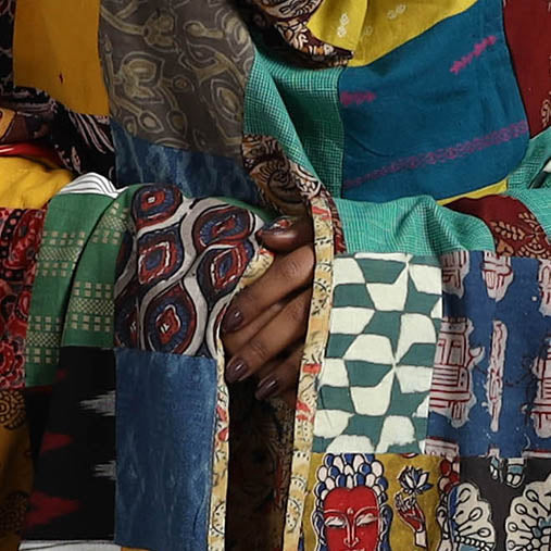 Multicolor - reversible cotton patchwork dupatta 09